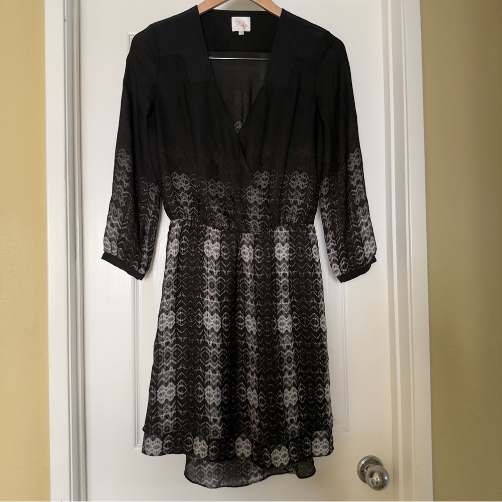 Parker X Barneys New York 100% Silk Geometric Ombre Dress S